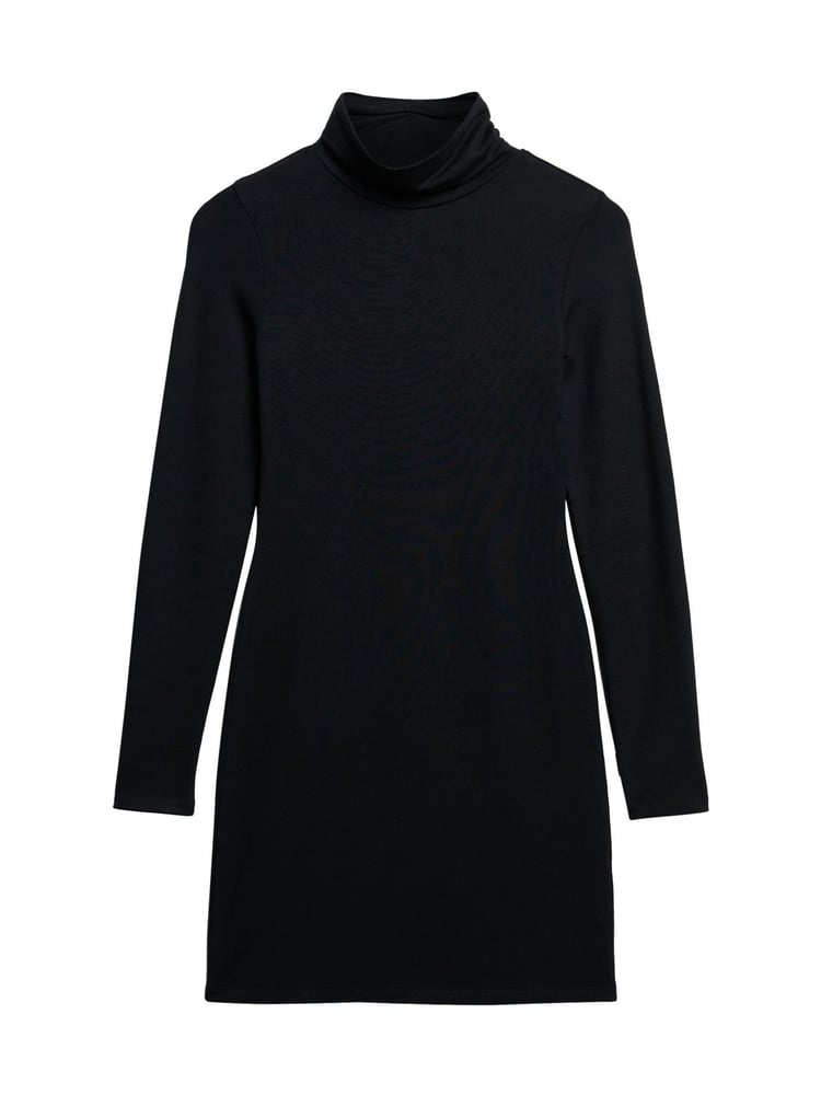 Superdry Black Long Sleeve High Neck Mini Dress - Image 6 of 6