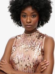 Superdry Pink Multi A-Line SL Sequin Mini Dress - Image 2 of 5