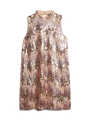 Superdry Pink Multi A-Line SL Sequin Mini Dress - Image 4 of 5
