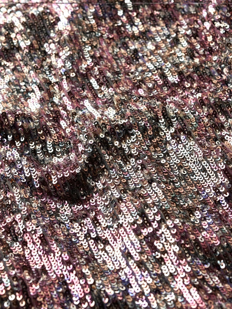 Superdry Floral Sequin Long Sleeve Printed Sequin 100% Cotton Mini Dress - Image 5 of 5