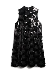 Superdry Black Sequin A-Line Fringe Sequin Dress - Image 5 of 6