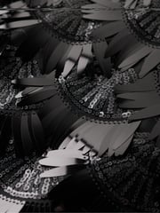 Superdry Black Sequin A-Line Fringe Sequin Dress - Image 6 of 6