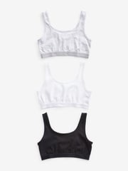Black/Grey/White Crop Tops 3 Pack (5-16yrs) - Image 1 of 5
