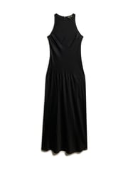 Superdry Black Superdry Satin Racer Midi Dress - Image 5 of 7