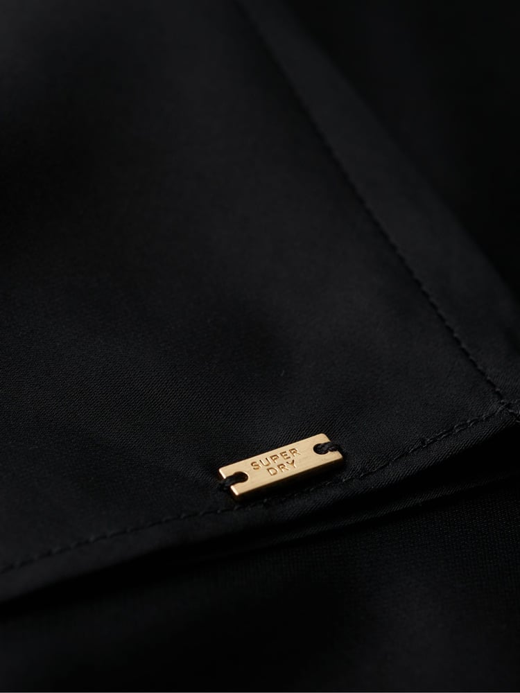 Superdry Black Superdry Satin Racer Midi Dress - Image 7 of 7