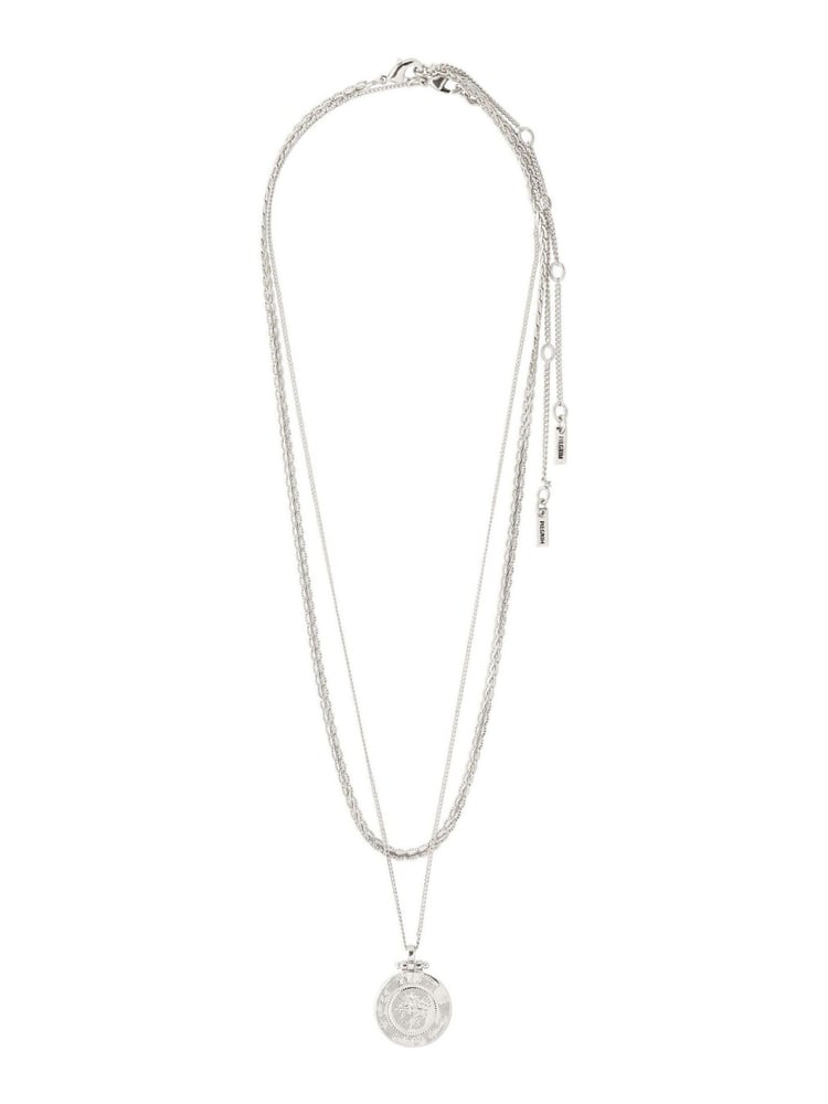 PILGRIM Silver Nomad 2 in 1 Coin and Rope Chain Necklace - Image 2 of 4