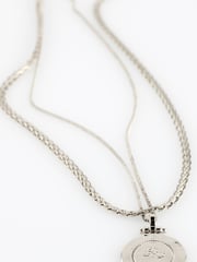 PILGRIM Silver Nomad 2 in 1 Coin and Rope Chain Necklace - Image 3 of 4