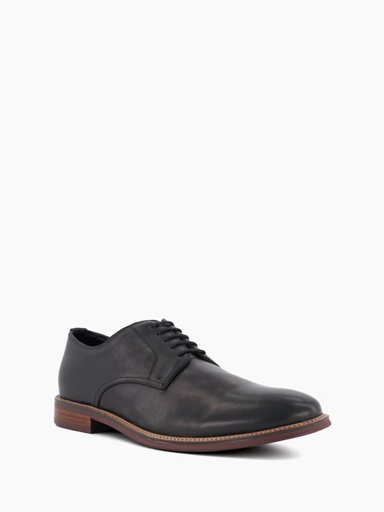 Dune London Black Standard Fit Stanleyy Soft Leather Gibson Shoes - Image 2 of 6