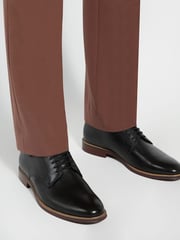 Dune London Black Standard Fit Stanleyy Soft Leather Gibson Shoes - Image 5 of 6