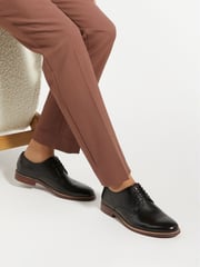 Dune London Black Standard Fit Stanleyy Soft Leather Gibson Shoes - Image 6 of 6