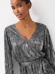 Metallic Plisse Long Sleeve Metallic Jumpsuit - Image 4 of 6