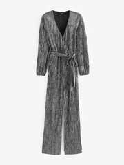 Metallic Plisse Long Sleeve Metallic Jumpsuit - Image 5 of 6