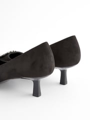 Black Forever Comfort Jewel Trim Kitten Heels - Image 9 of 10