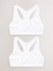 White Seamfree Racer Crop Tops 2 Pack (7-16yrs) - Image 1 of 2