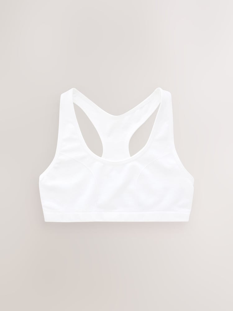 White Seamfree Racer Crop Tops 2 Pack (7-16yrs) - Image 2 of 2