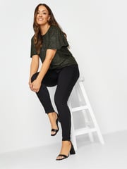 M&Co Black M&Co Angel Sleeve Shimmer Wrap Blouse - Image 2 of 4