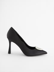 Black Regular/Wide Fit Forever Comfort® Heart Trim Court Shoes - Image 2 of 7