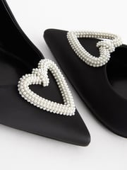 Black Regular/Wide Fit Forever Comfort® Heart Trim Court Shoes - Image 4 of 7