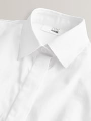 White Fitted Cap Sleeve Cotton Rich Stretch Premium School Shirts 2 Pack (3-18yrs) - Image 3 of 6