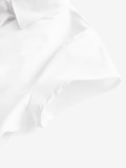 White Fitted Cap Sleeve Cotton Rich Stretch Premium School Shirts 2 Pack (3-18yrs) - Image 5 of 6