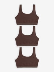 Truffle Brown Crop Tops 3 Pack (5-16yrs) - Image 1 of 6