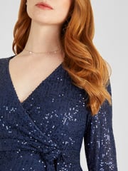 JoJo Maman Bébé Navy Sequin Wrap Maternity Dress - Image 4 of 5