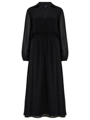 Pour Moi Black Willow Chiffon Long Sleeve Midaxi Shirt Dress - Image 3 of 4