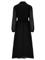 Pour Moi Black Willow Chiffon Long Sleeve Midaxi Shirt Dress - Image 4 of 4