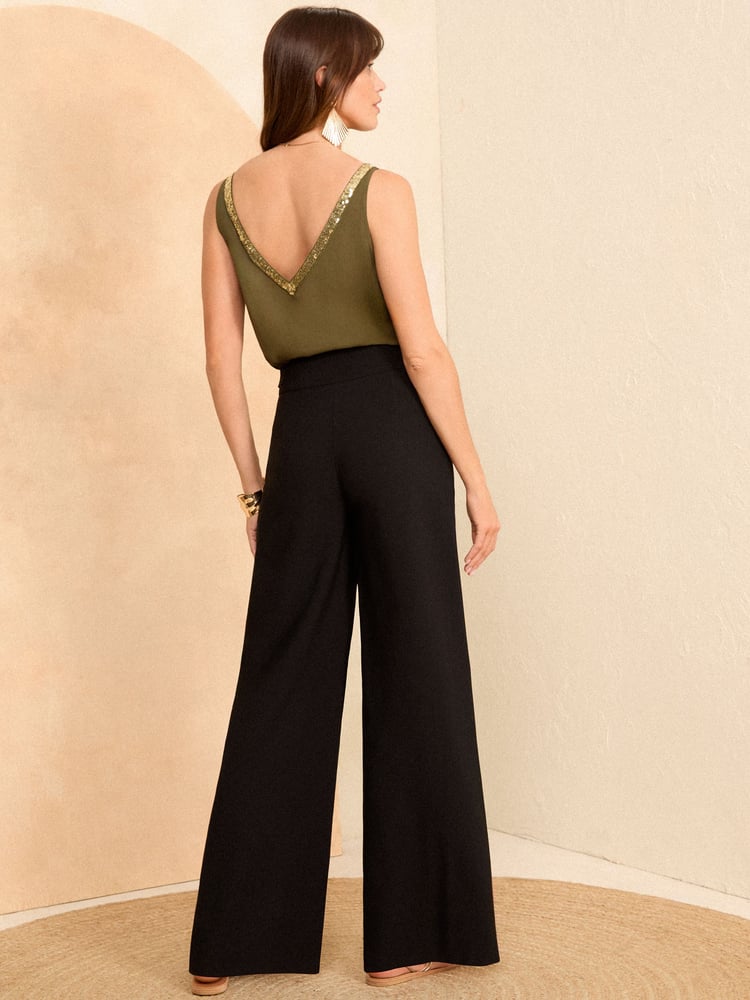 Love & Roses Black Tab Premium Wide Leg Tailored Trousers - Image 4 of 4 Love & Roses Black Tab Premium Wide Leg Tailored Trousers - Image 4 of 4