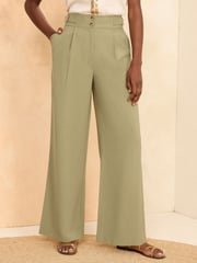 Love & Roses Green Tab Premium Wide Leg Tailored Trousers - Image 1 of 4
