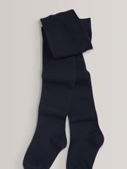 Navy Blue Regular Length 3 Pack Cotton Rich School Tights - Image 2 of 2