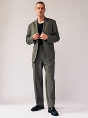 Sage Green EDIT Slouchy Style Suit Trousers - Image 2 of 9