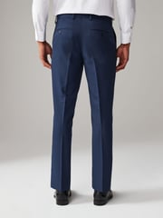 Bright Blue Tailored Fit Textured Suit Trousers - Image 3 of 9