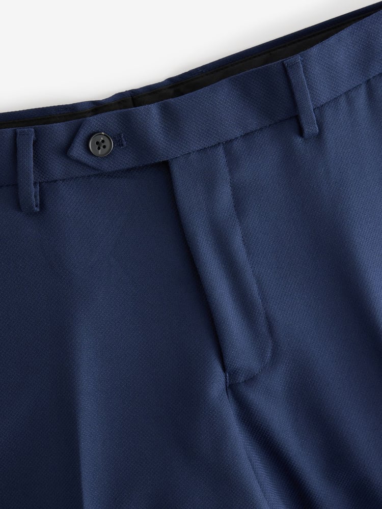 Bright Blue Tailored Fit Textured Suit Trousers - Image 9 of 9