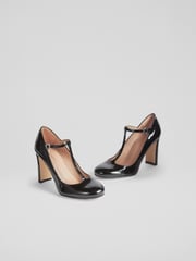 LK Bennett Black Patent Leather Annalise T-Bar Shoes - Image 3 of 4