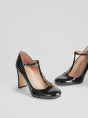LK Bennett Black Patent Leather Annalise T-Bar Shoes - Image 4 of 4