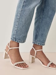 Nude Forever Comfort® Diamanté Block Heel Sandals - Image 1 of 7