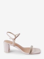 Nude Forever Comfort® Diamanté Block Heel Sandals - Image 4 of 7