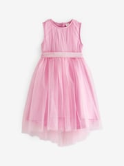 Pale Pink Mesh Tie Back Party Dress (3-16yrs) - Image 12 of 13