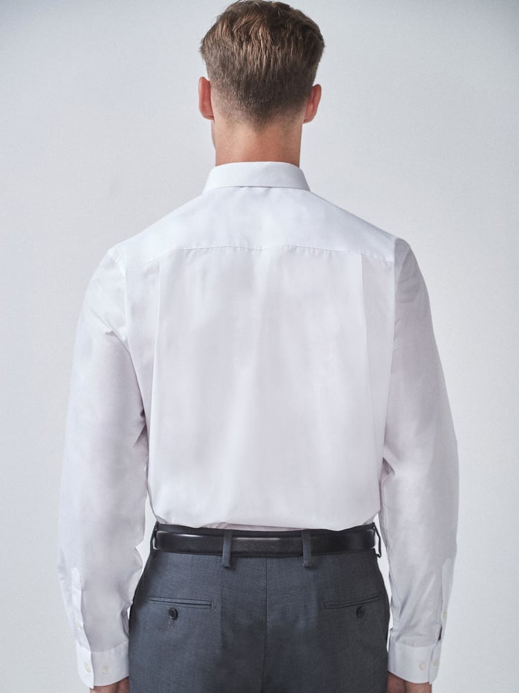 White Regular Fit 100% Cotton Single Cuff Shirt - Image 2 of 4