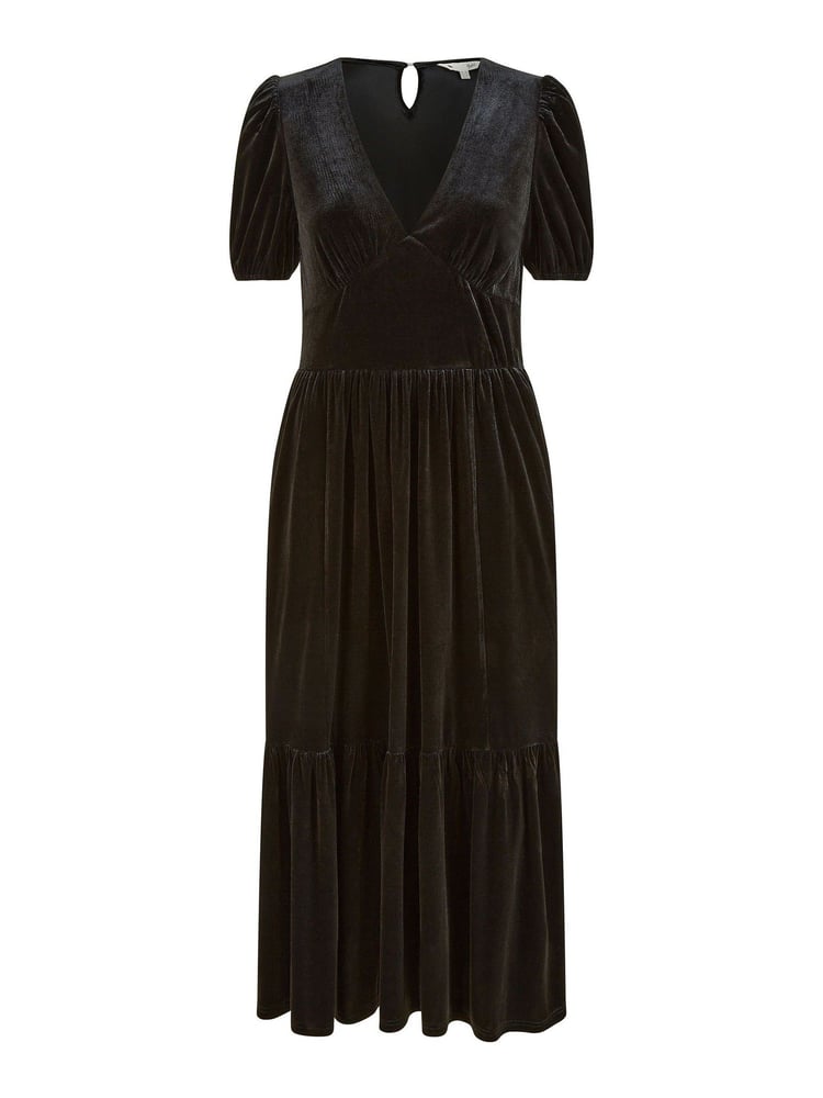Yumi Black Velvet Midi Dress - Image 5 of 5