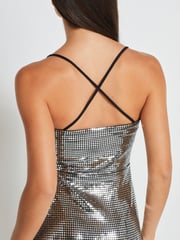 Silver Sequin Midi Dress - Image 4 of 7