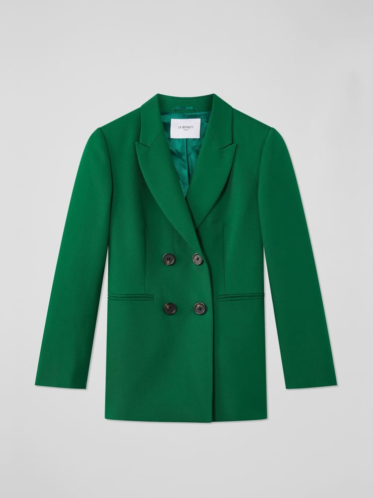 LK Bennett Green Mariner Jacket With Viscose - Image 6 of 6