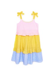 Nicole Miller Yellow Stripe Cotton Derss - Image 1 of 4