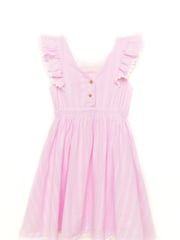 Nicole Miller Pink Jacquard 100% Cotton Dress - Image 2 of 5