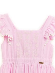 Nicole Miller Pink Jacquard 100% Cotton Dress - Image 3 of 5