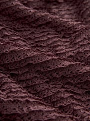 Brown Textured Puff Sleeve Mini Dress - Image 7 of 7