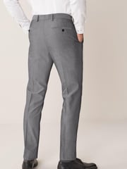 Light Grey Slim Fit Suit Trousers - Image 2 of 5