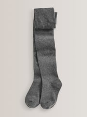 Grey Regular Length 3 Pack Cotton Rich School Tights - Image 2 of 2