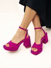 Pink Forever Comfort® Flare Platform Sandals - Image 1 of 6